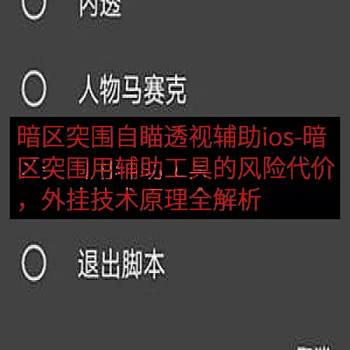 暗区突围自瞄透视辅助ios-暗区突围用辅助工具的风险代价，外